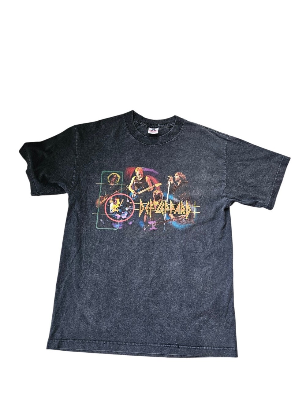 Vintage Y2k Def Leppard Euphoria 2000 Tour Band Black Crewneck Tee